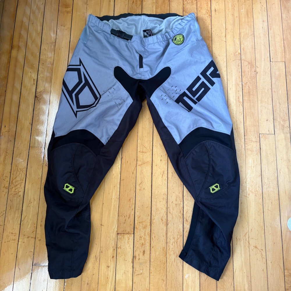 MSR Axxis Motocross Pants Mens Size 42 Gray Black Off Road Dirt Bike Riding
